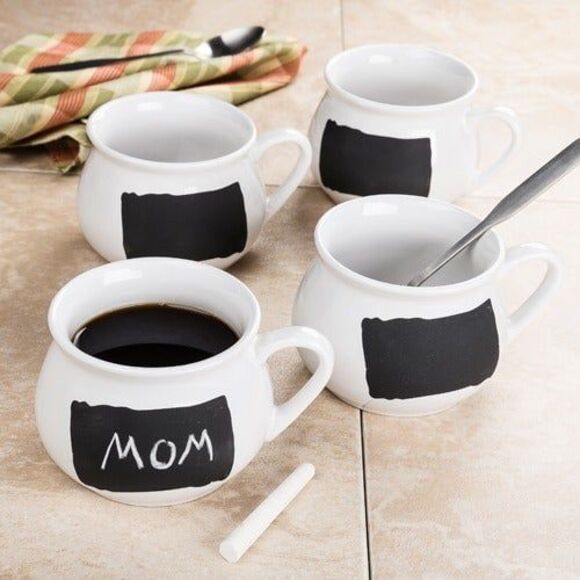 Chalkboard Mug 4 pc Set - Picture 2 of 3